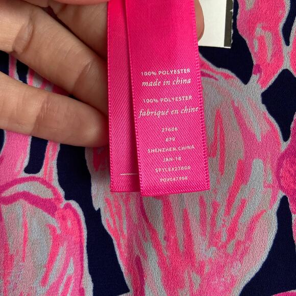 Lilly Pulitzer Florin Flamingo Reversible Sleeveless Tank Top Pink and Navy XS - Picture 4 of 5